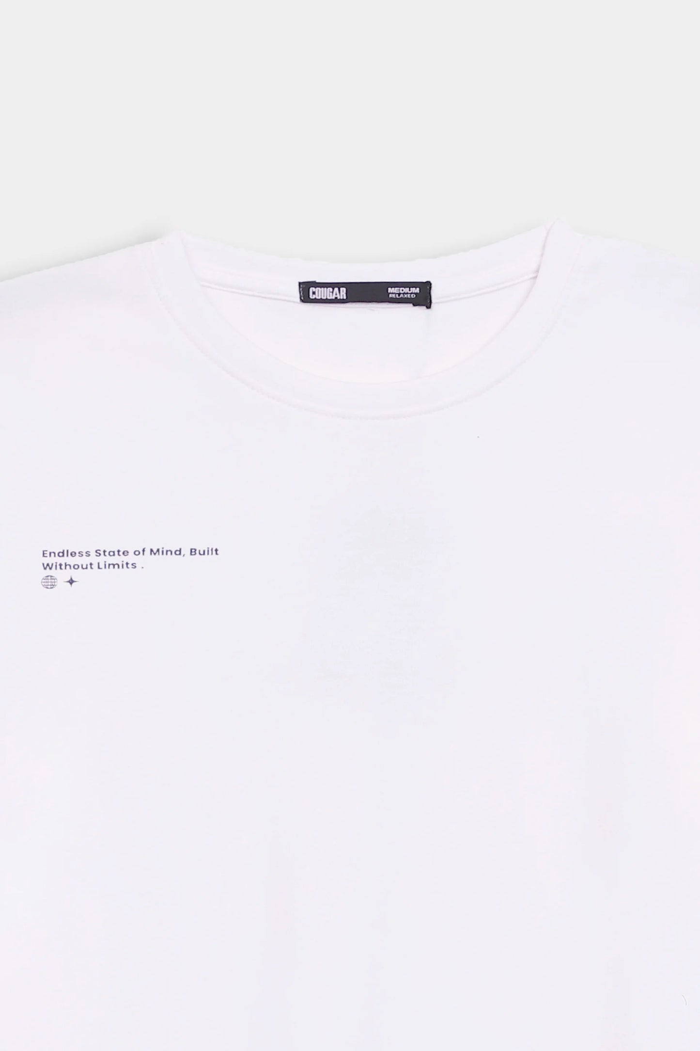 Text Print Relaxed T-Shirt - Cougar Clothing