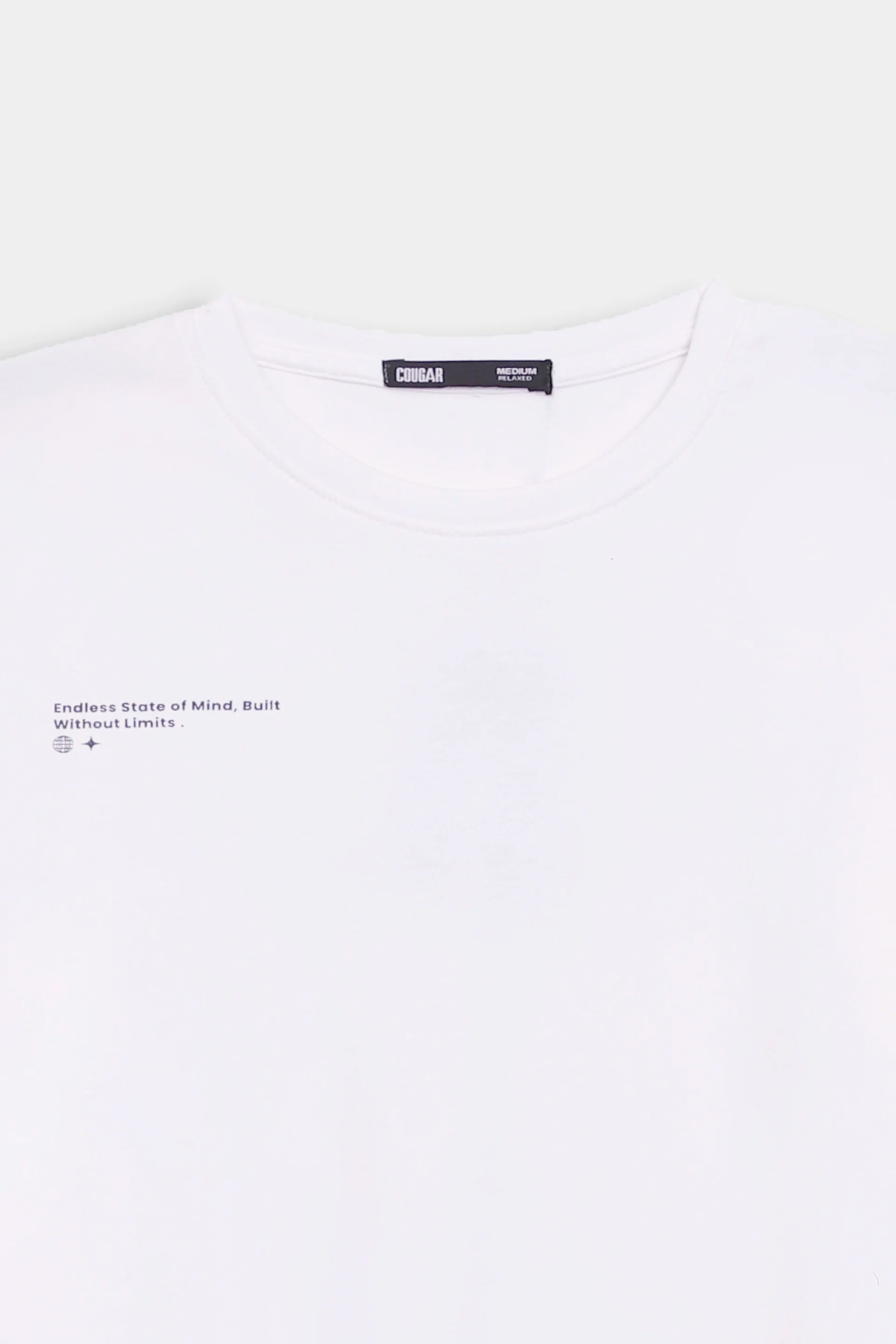 Text Print Relaxed T-Shirt - Cougar Clothing