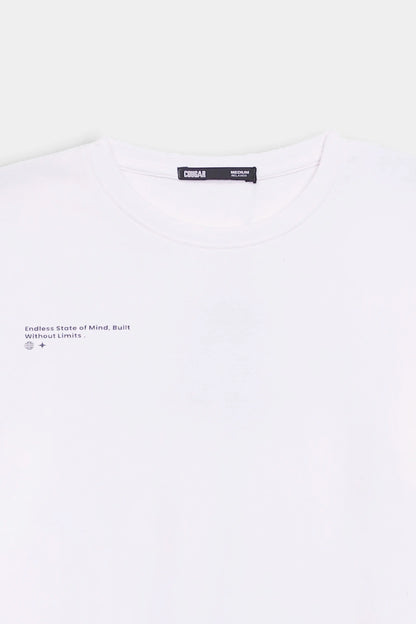 Text Print Relaxed T-Shirt - Cougar Clothing