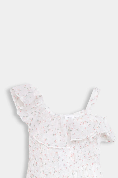 Asymmetrical Smocked Dress - Cougar Clothing