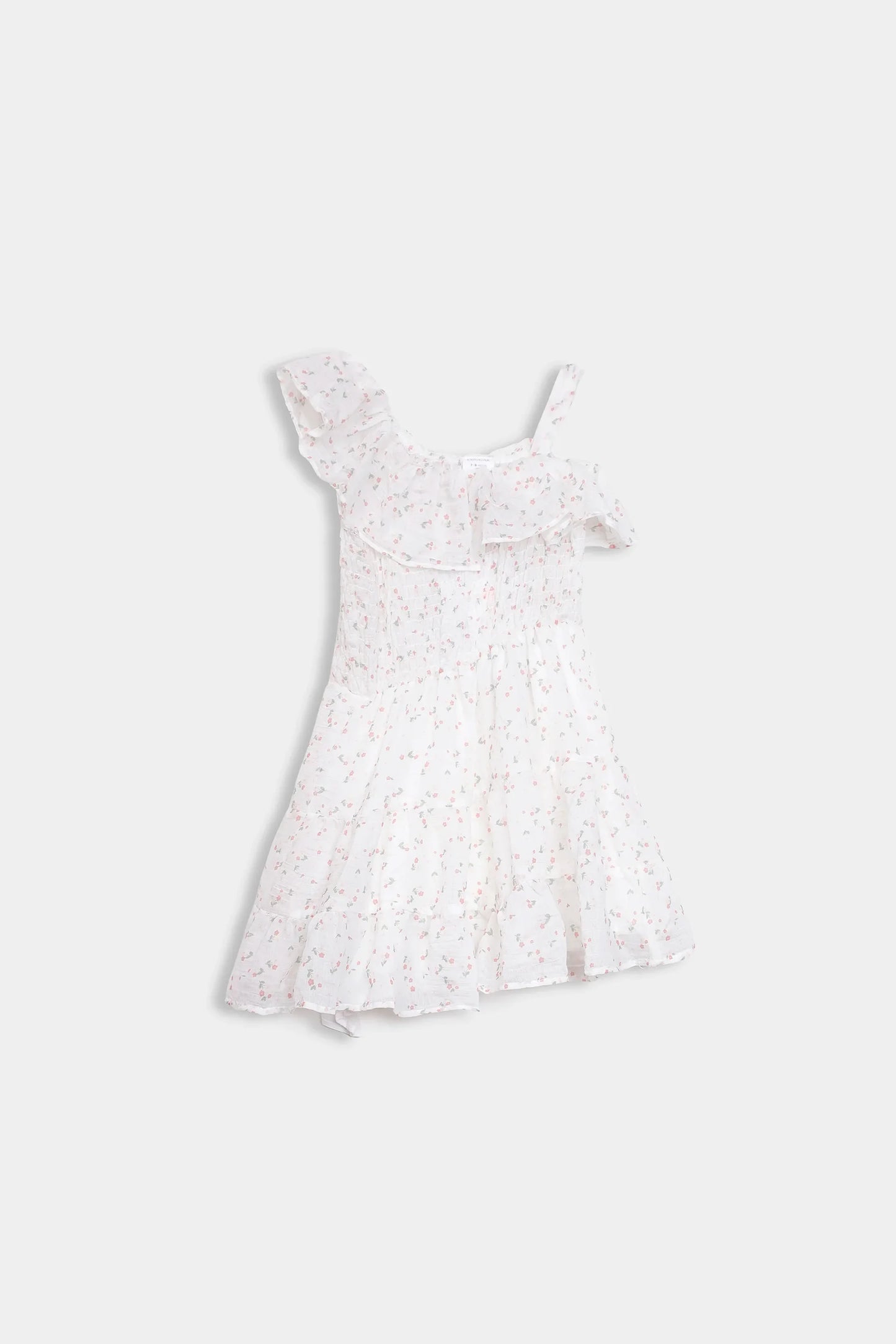 Asymmetrical Smocked Dress - Cougar Clothing