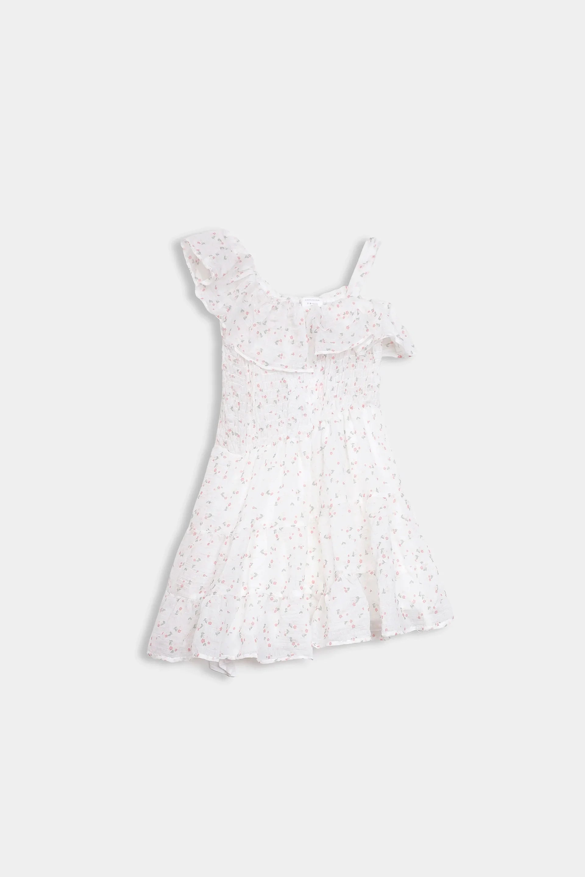 Asymmetrical Smocked Dress - Cougar Clothing