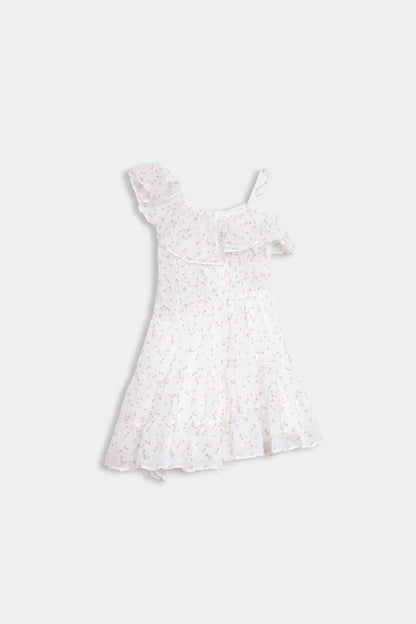 Asymmetrical Smocked Dress - Cougar Clothing