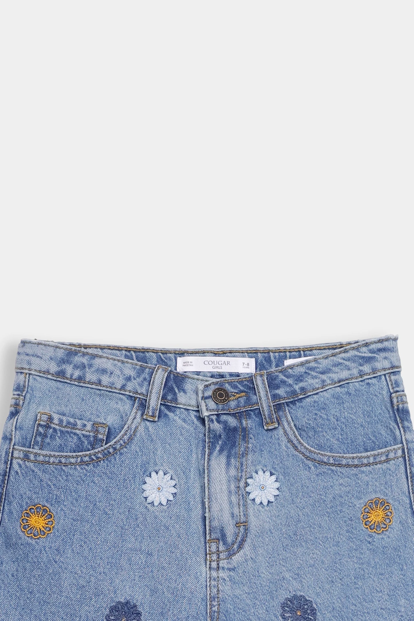 Embroidered Denim Shorts - Cougar Clothing