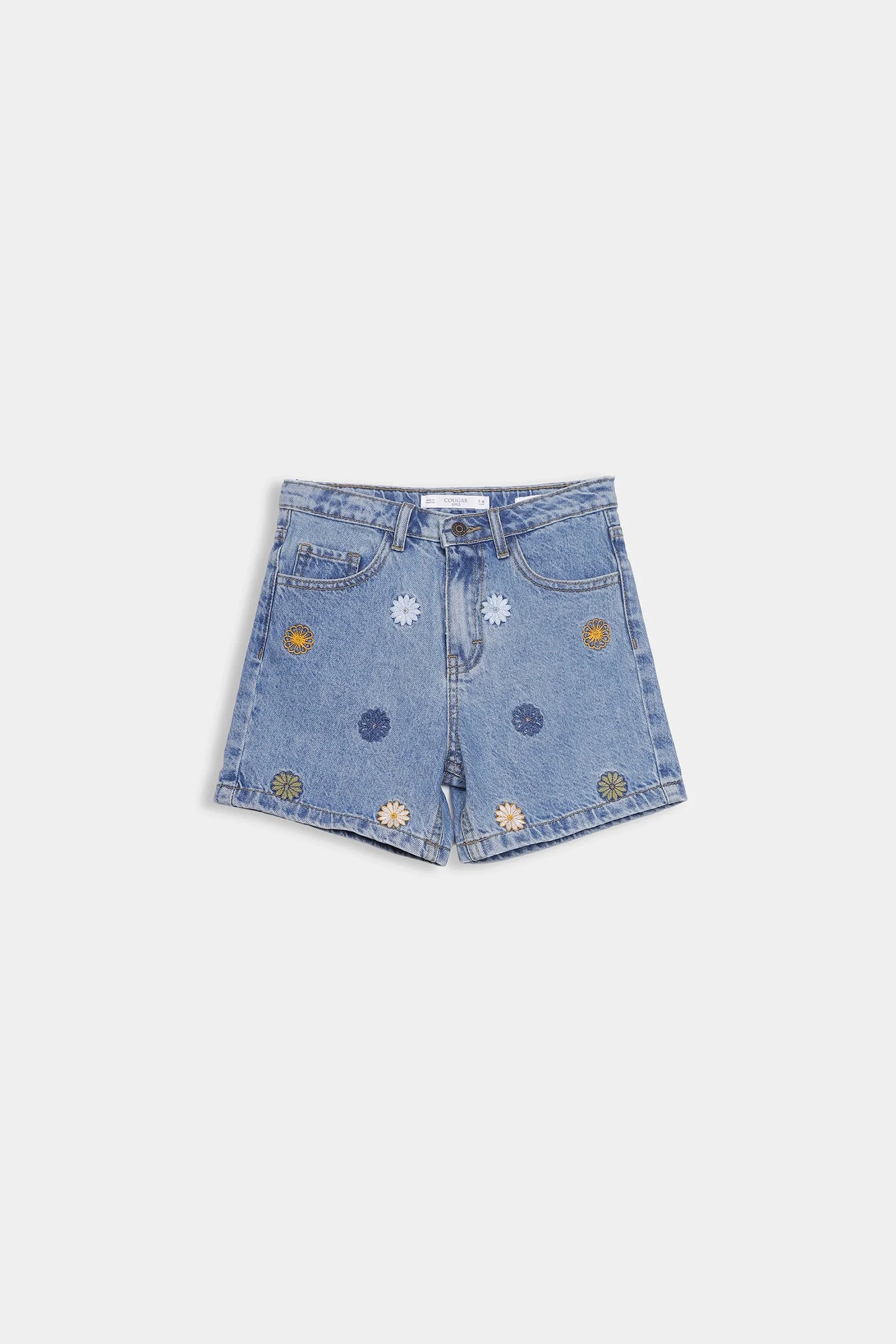 Embroidered Denim Shorts - Cougar Clothing