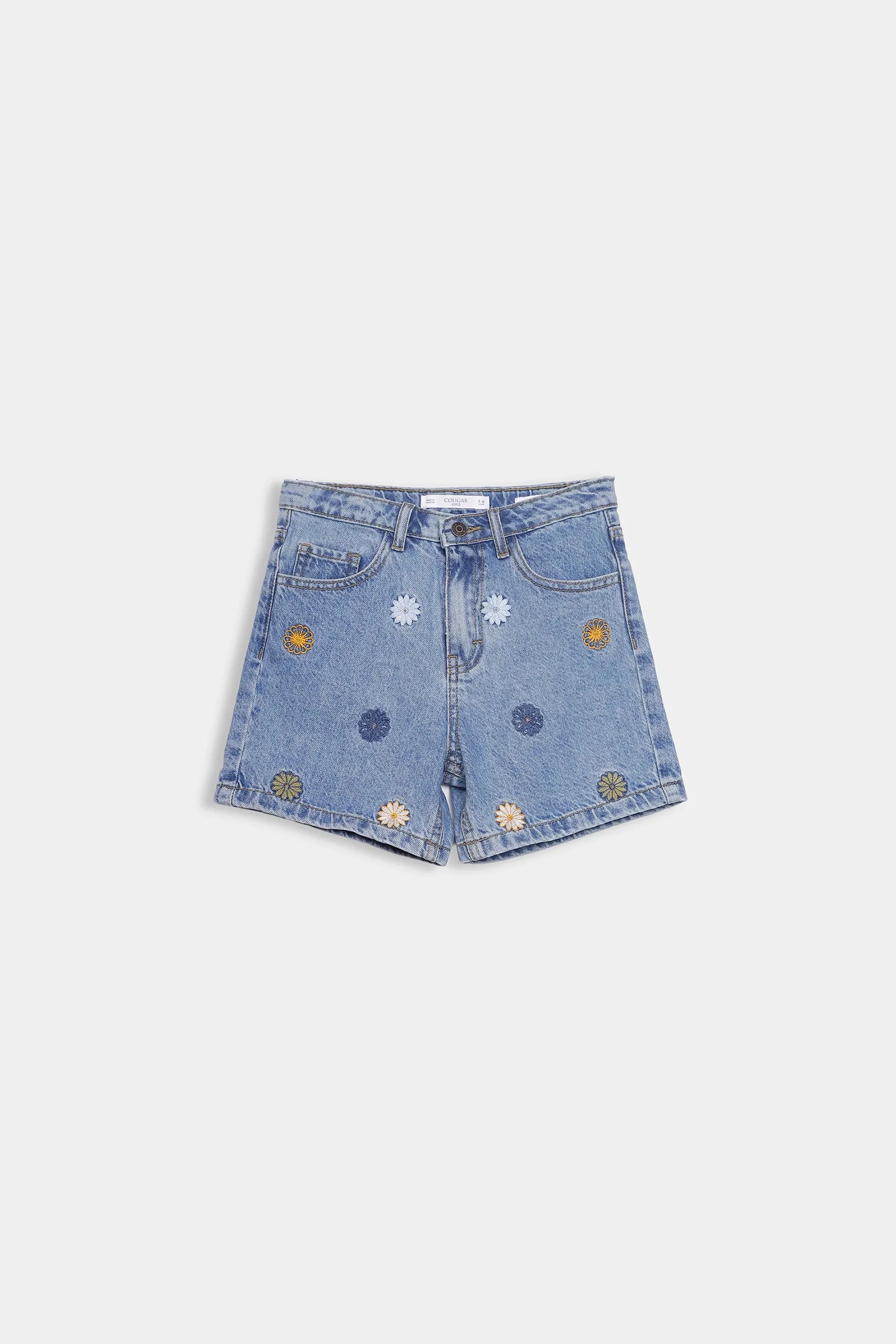 Embroidered Denim Shorts - Cougar Clothing