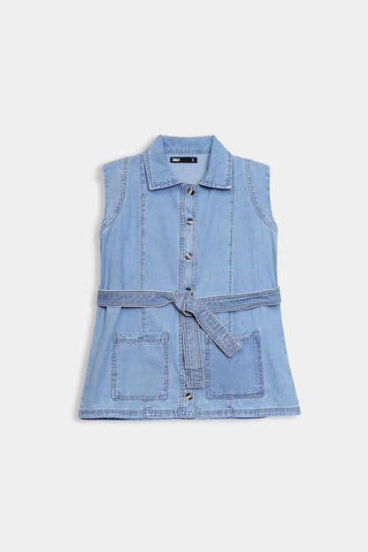 Denim Sleeveless Shirt - Cougar Clothing