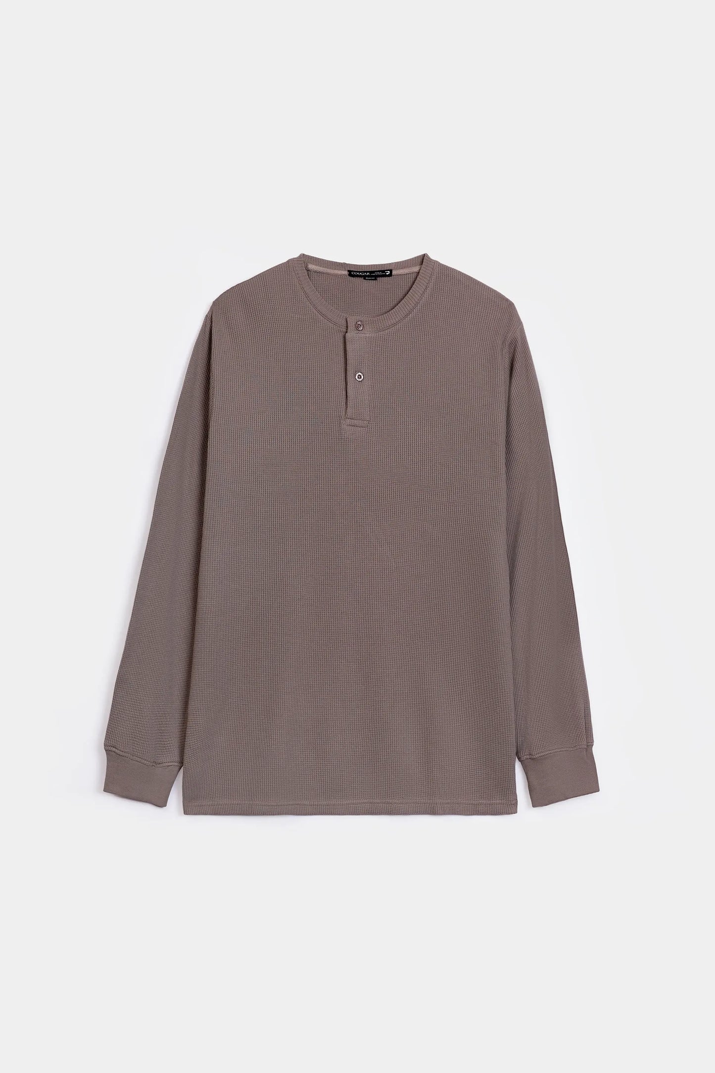 Waffle Knit Henley T-Shirt - Cougar Clothing