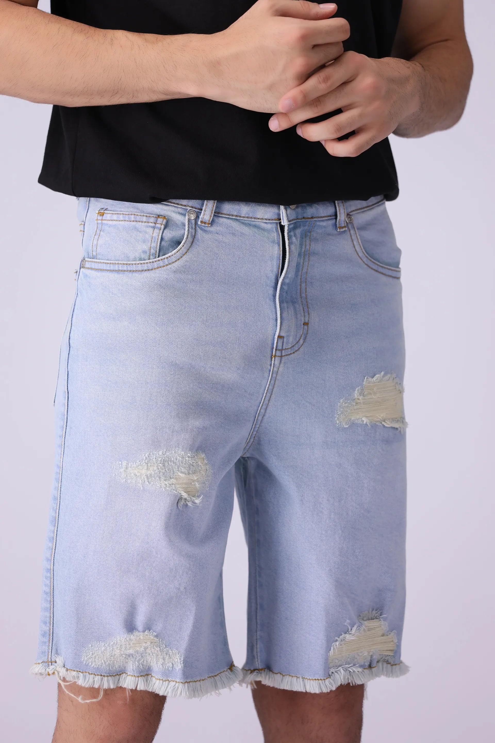 Denim Ripped Shorts - Cougar Clothing