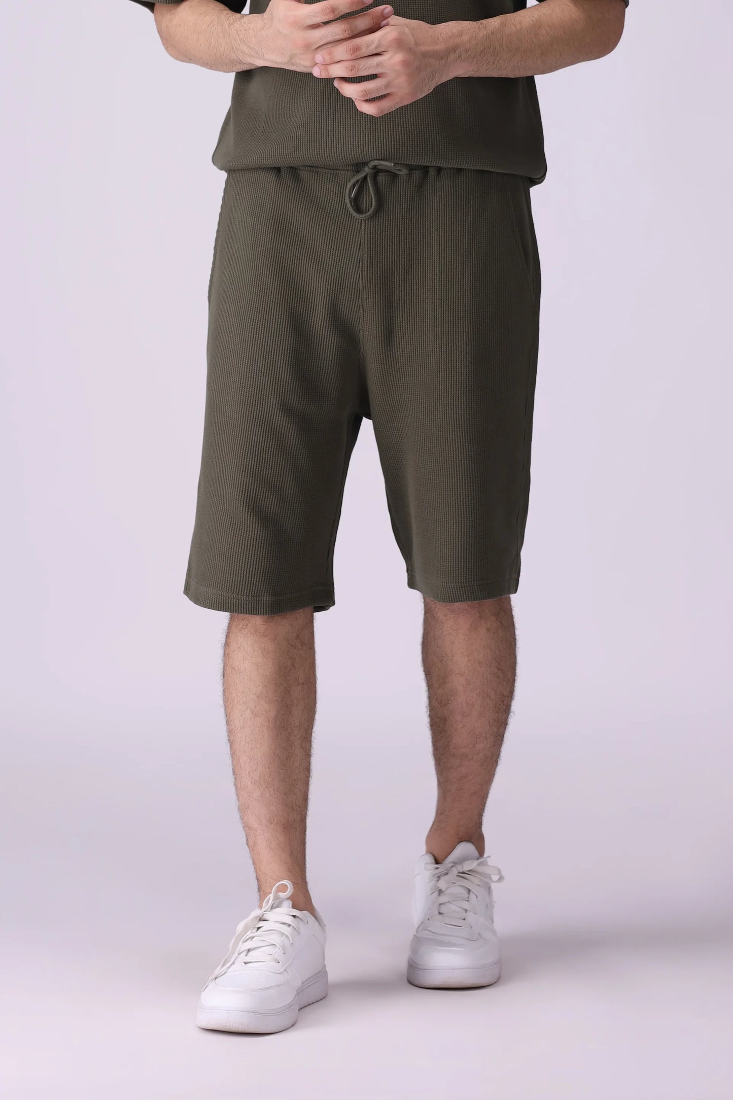 Relaxed Fit Waffle Knit Shorts - Cougar Clothing