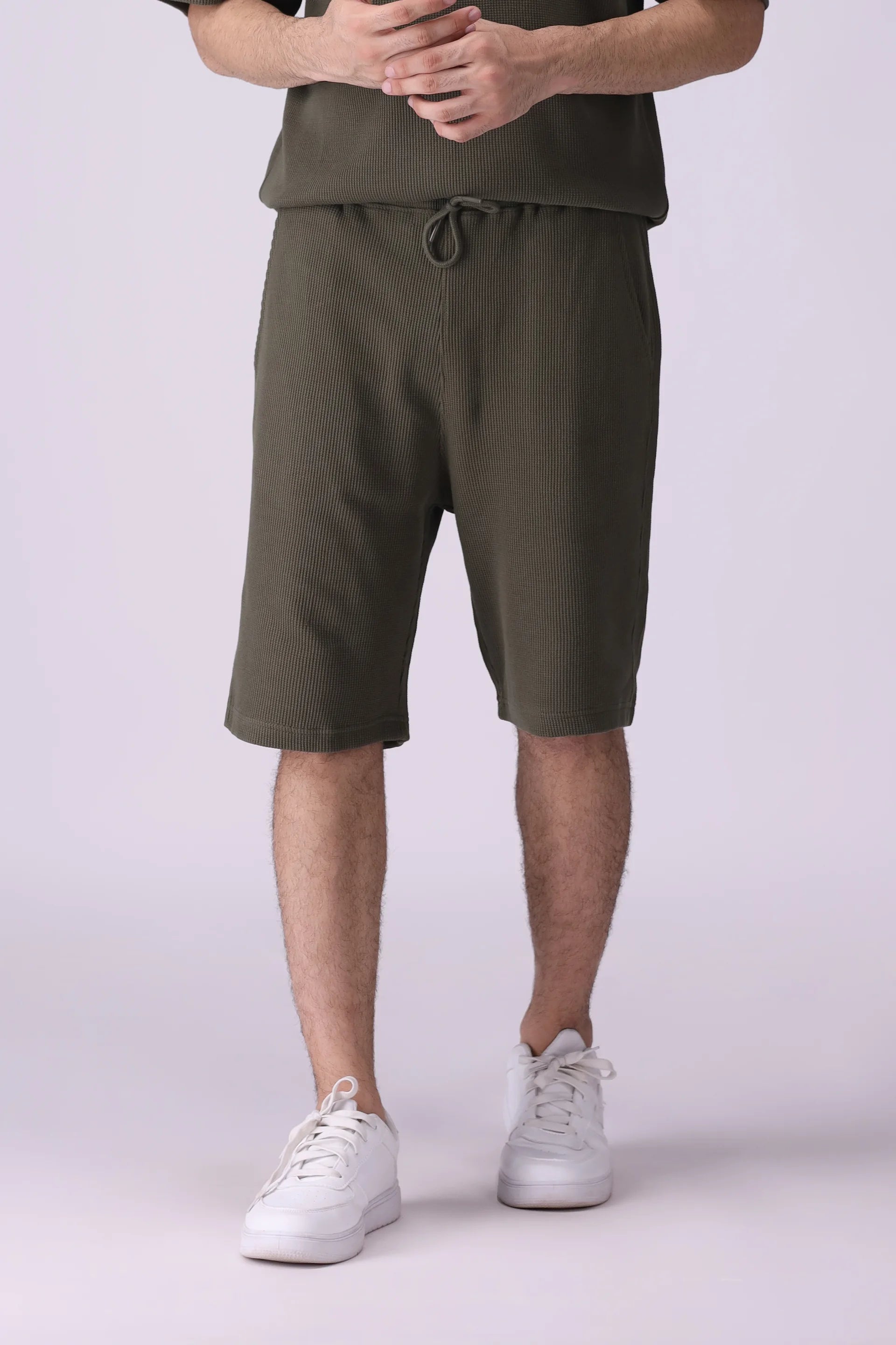 Relaxed Fit Waffle Knit Shorts - Cougar Clothing