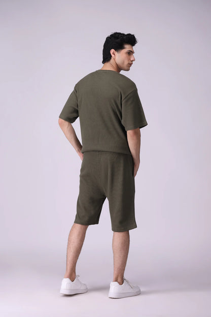 Relaxed Fit Waffle Knit Shorts - Cougar Clothing