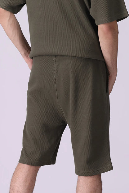 Relaxed Fit Waffle Knit Shorts - Cougar Clothing