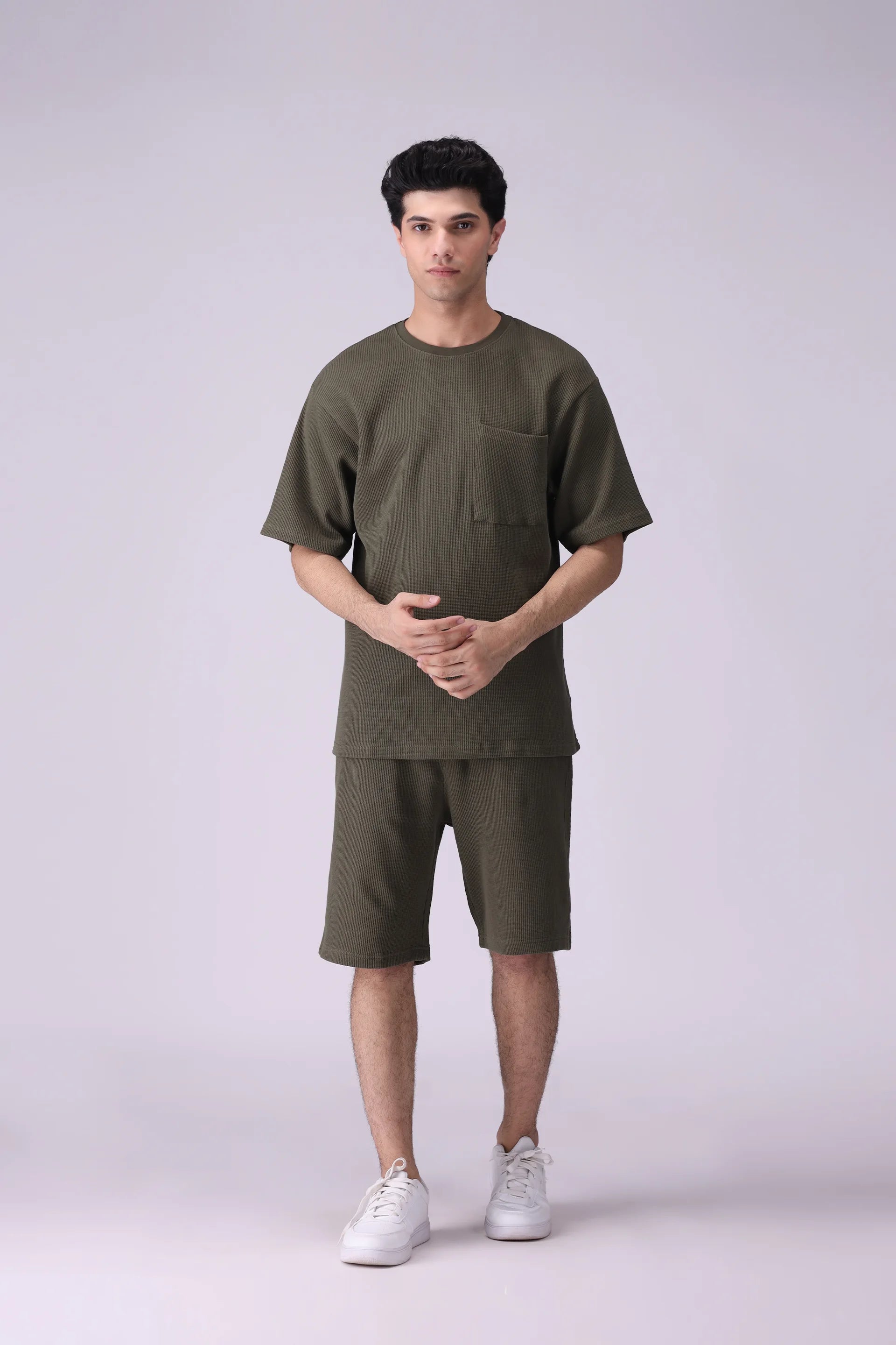 Relaxed Fit Waffle Knit Shorts - Cougar Clothing