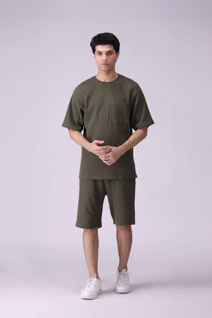 Relaxed Fit Waffle Knit Shorts - Cougar Clothing