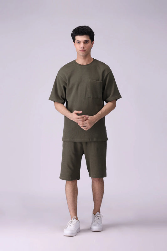 Relaxed Fit Waffle Knit Shorts - Cougar Clothing