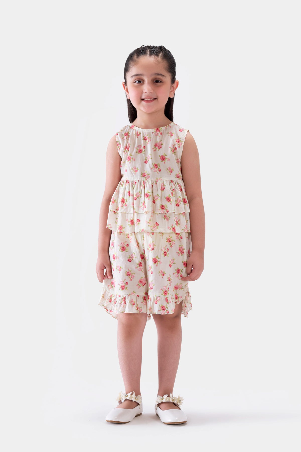 Printed Ruffled Shorts - Cougar Clothing