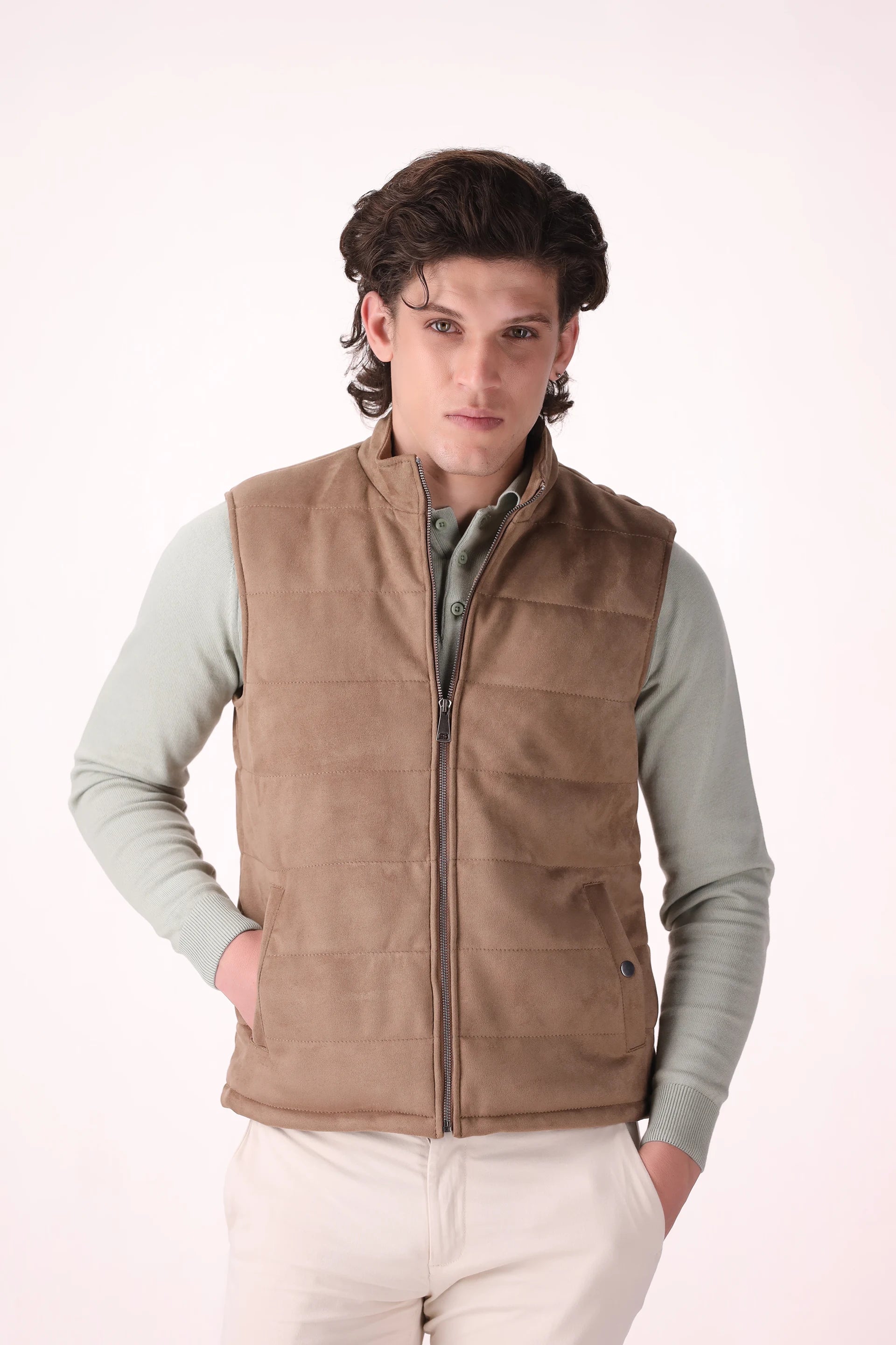 Quilted Suede Gilet - Cougar Clothing