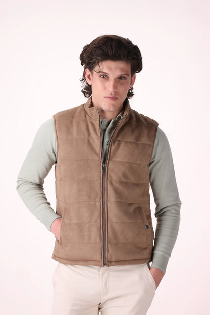 Quilted Suede Gilet - Cougar Clothing