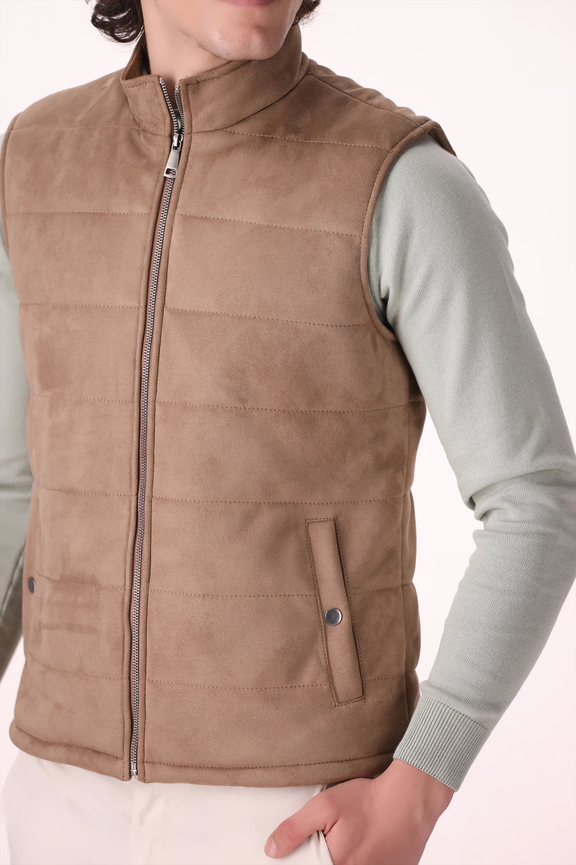 Quilted Suede Gilet - Cougar Clothing