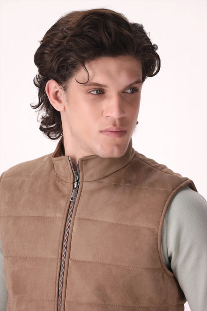 Quilted Suede Gilet - Cougar Clothing