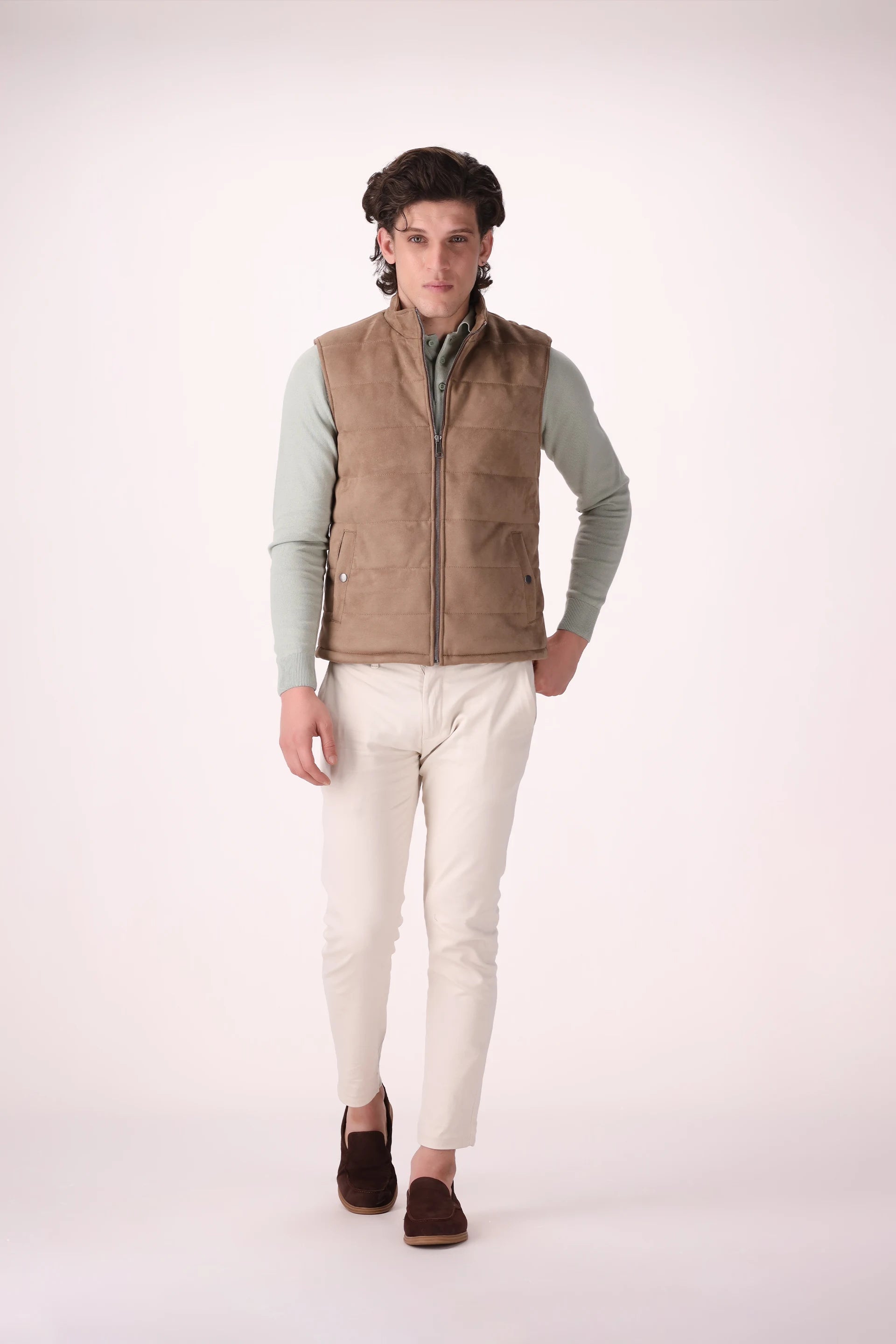 Quilted Suede Gilet - Cougar Clothing