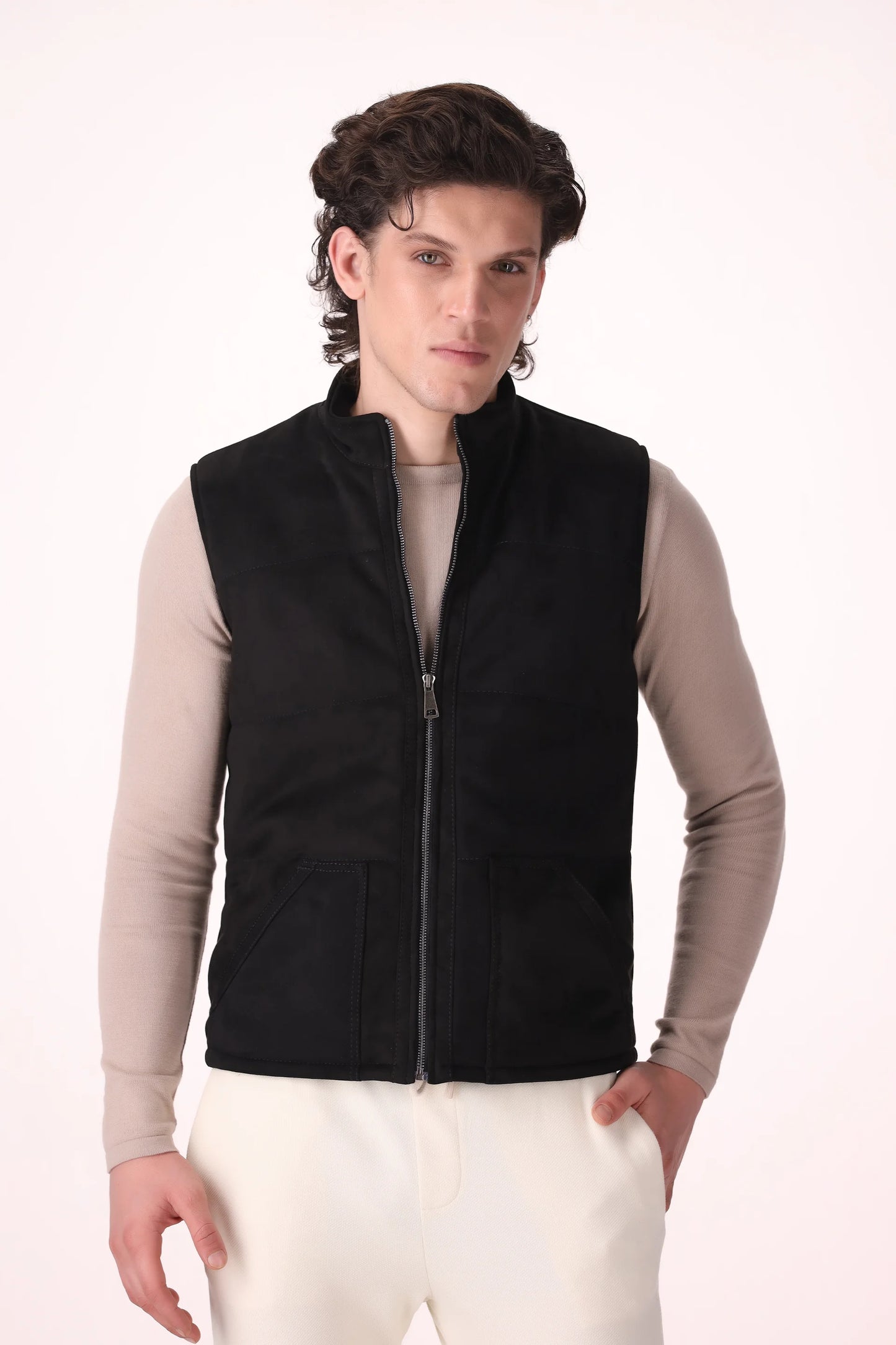Quilted Suede Gilet - Cougar Clothing