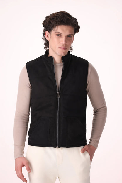 Quilted Suede Gilet - Cougar Clothing