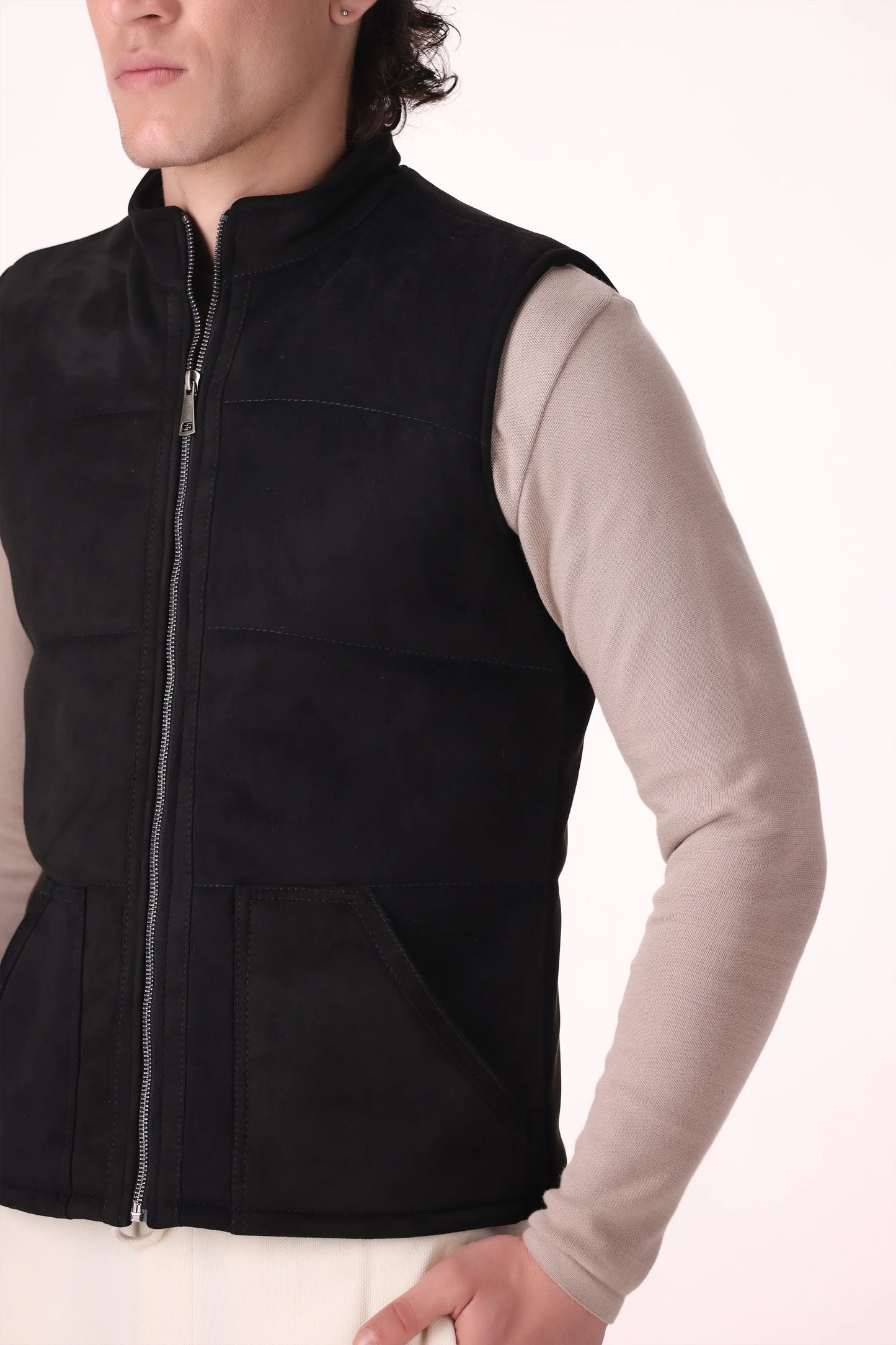 Quilted Suede Gilet - Cougar Clothing
