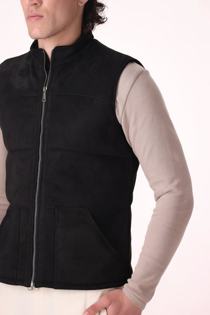 Quilted Suede Gilet - Cougar Clothing