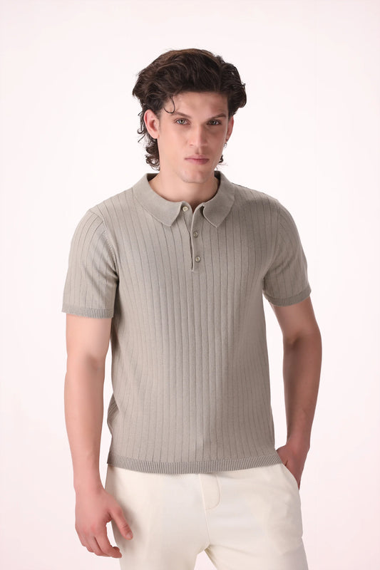 Rib Knit Polo - Cougar Clothing