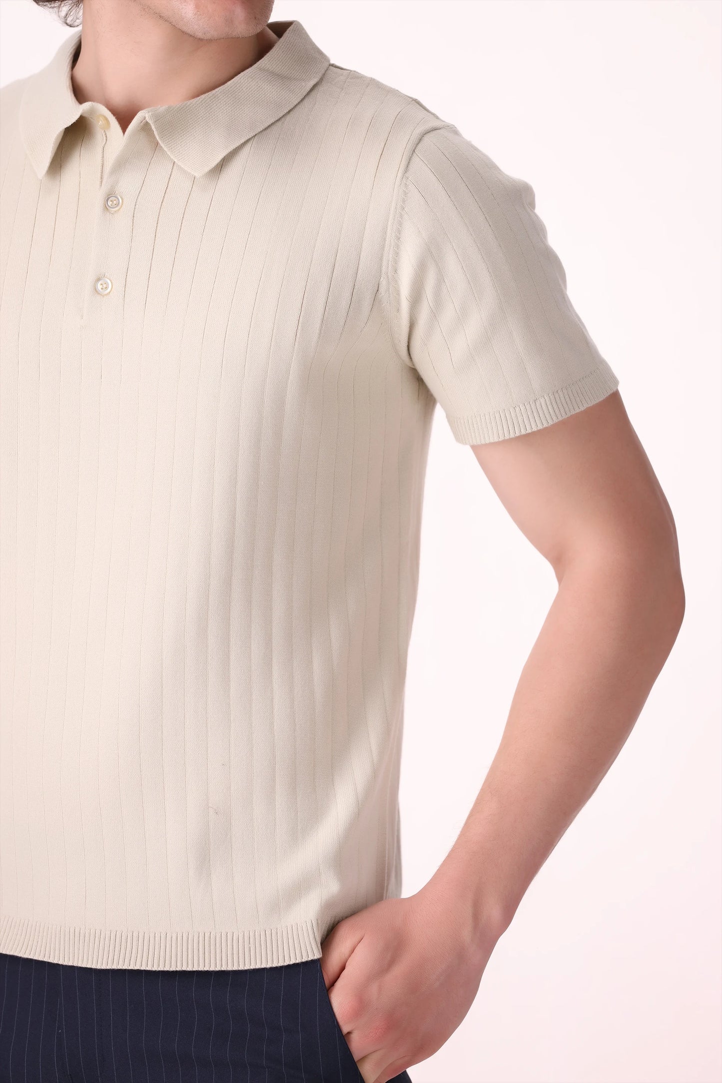 Rib Knit Polo - Cougar Clothing