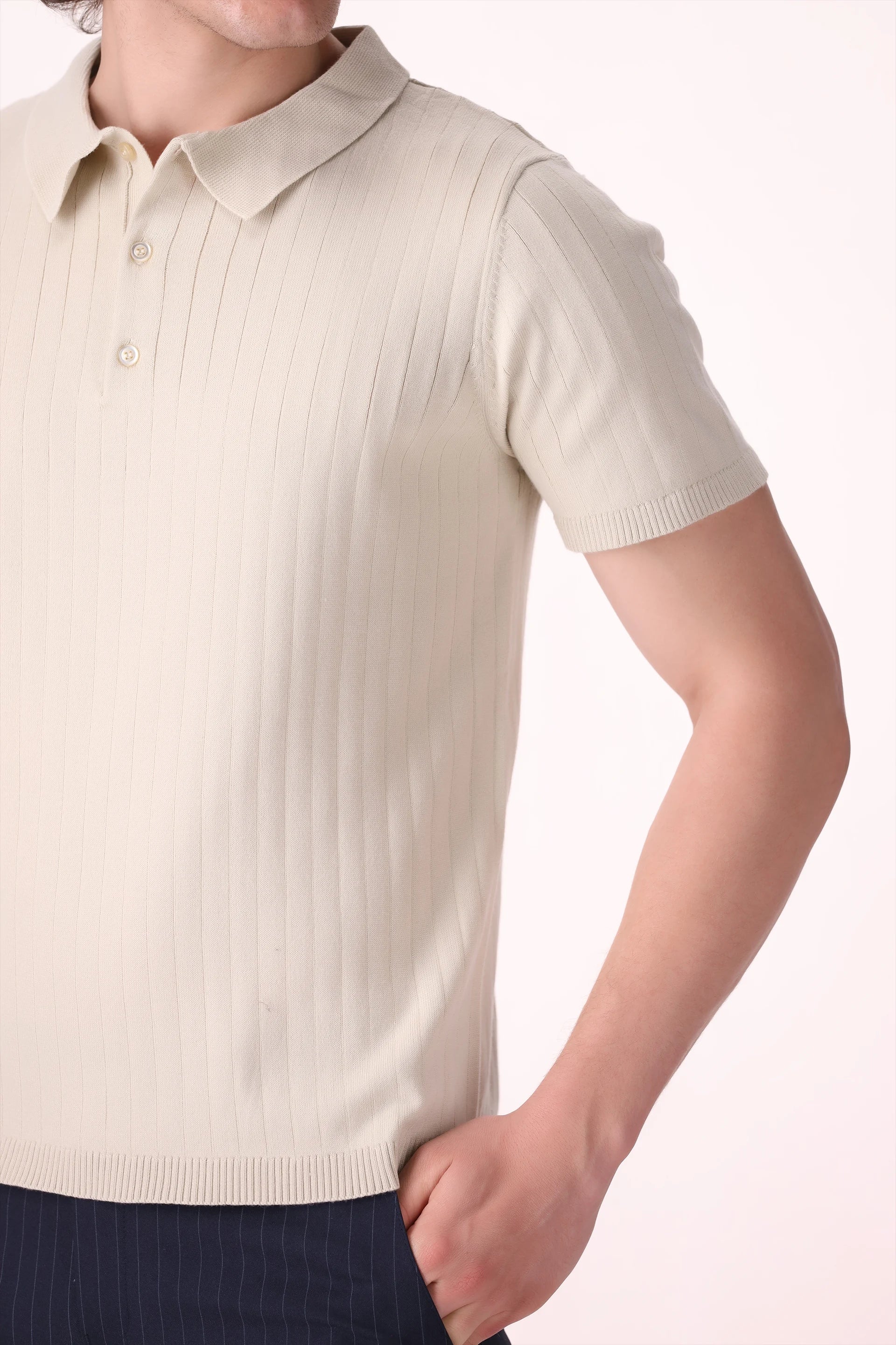 Rib Knit Polo - Cougar Clothing