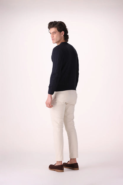 Cable Knit Acrylic Sweater - Cougar Clothing