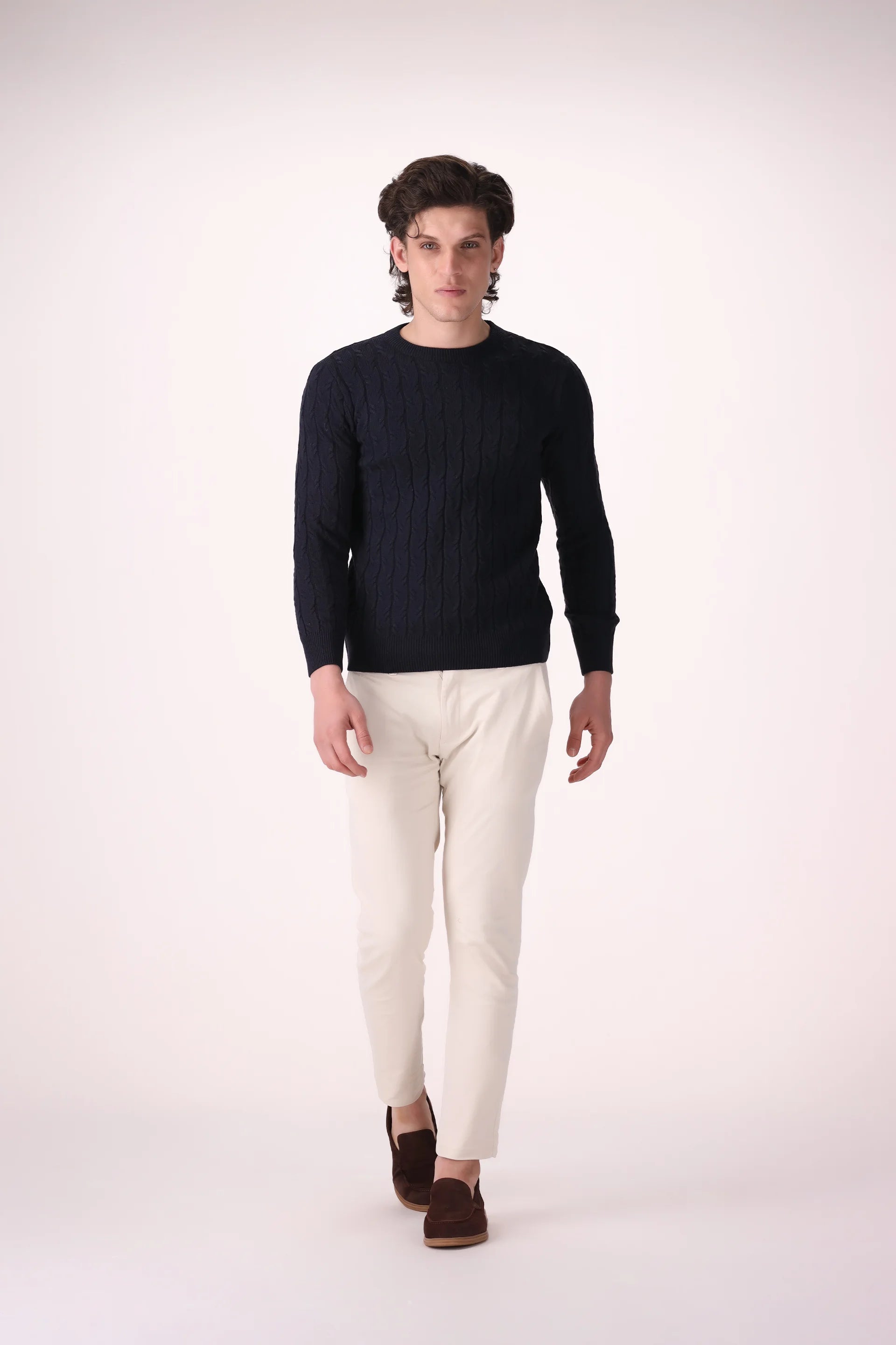 Cable Knit Acrylic Sweater - Cougar Clothing