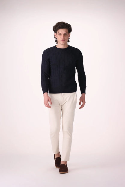 Cable Knit Acrylic Sweater - Cougar Clothing