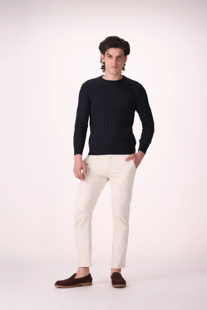 Cable Knit Acrylic Sweater - Cougar Clothing