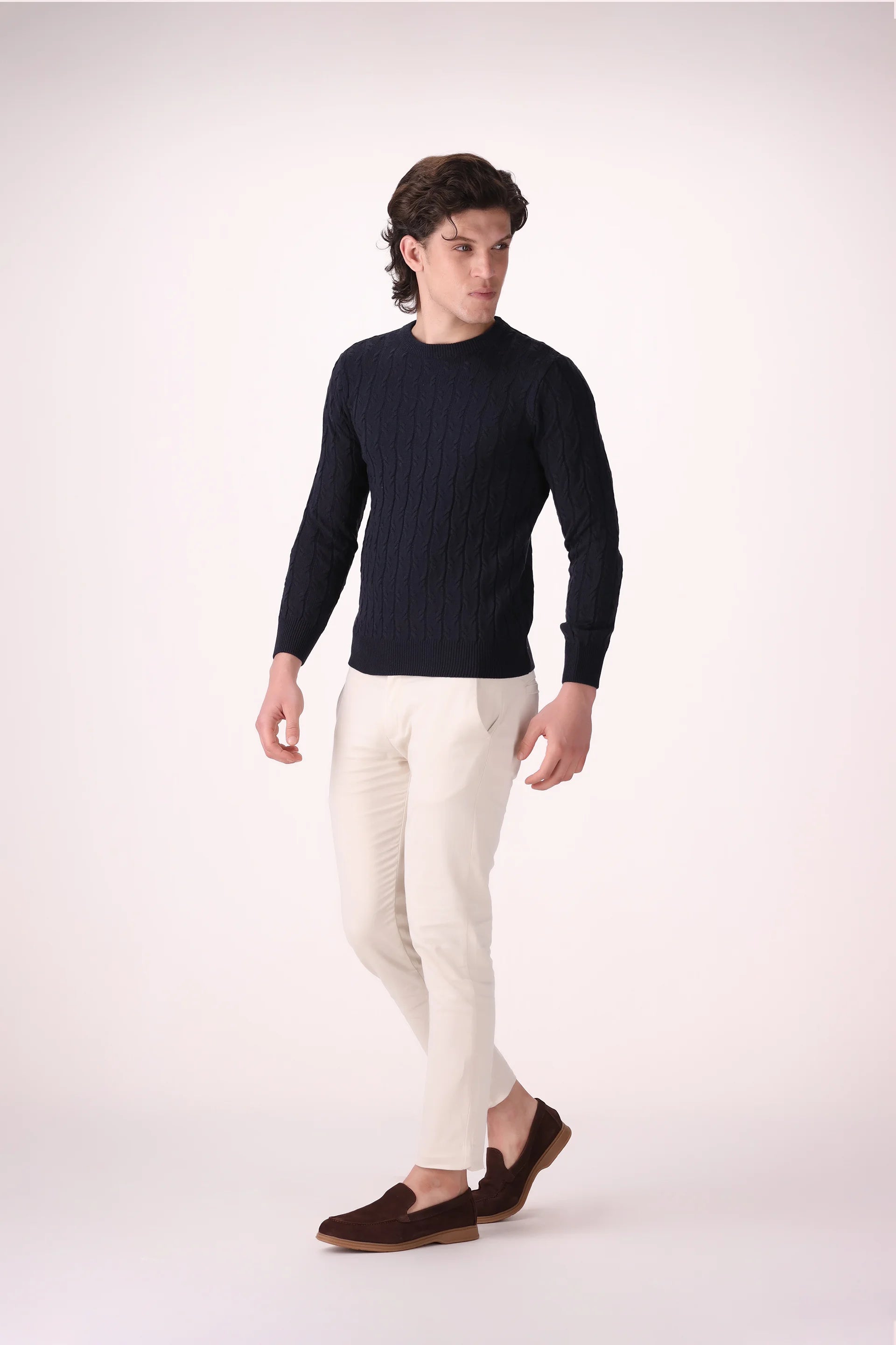 Cable Knit Acrylic Sweater - Cougar Clothing