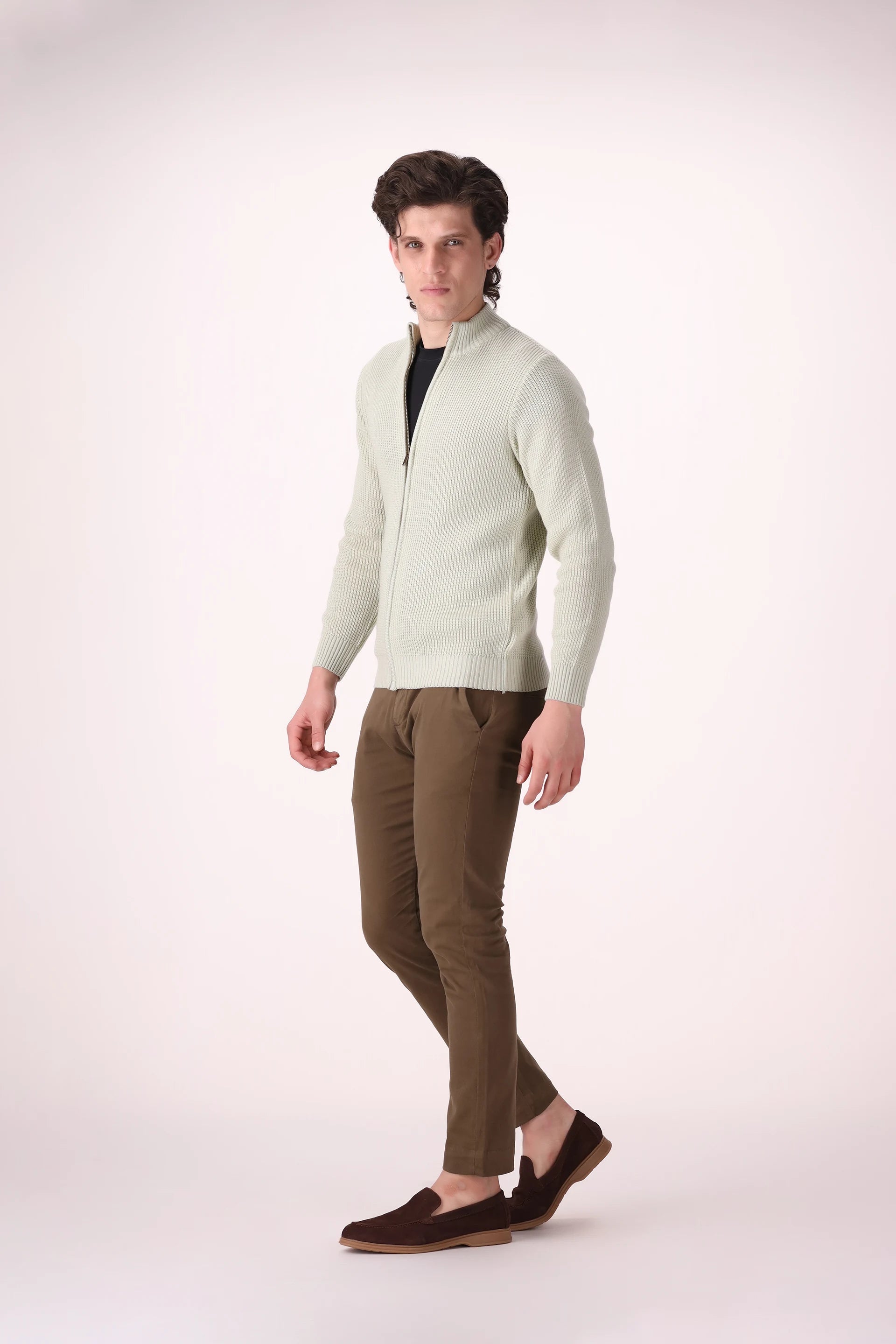 Zip Through Knit Cardigan - Cougar Clothing