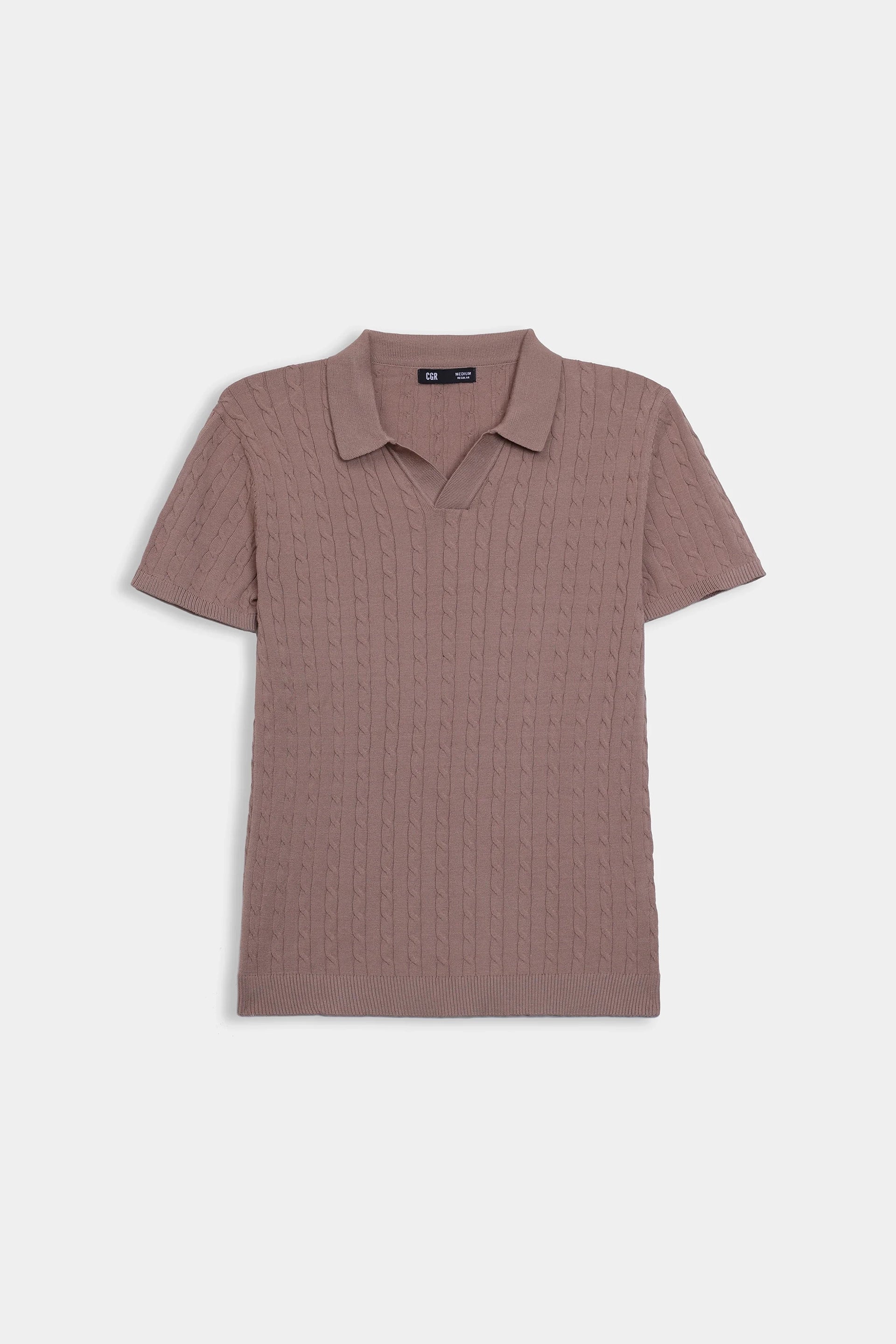 Johnny Collar Cable Knit Polo - Cougar Clothing
