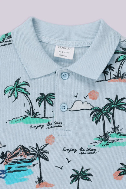 All Over Printed Polo - Cougar Clothing