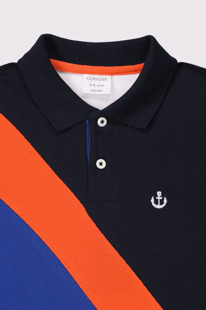 Diagonal Panel Polo - Cougar Clothing