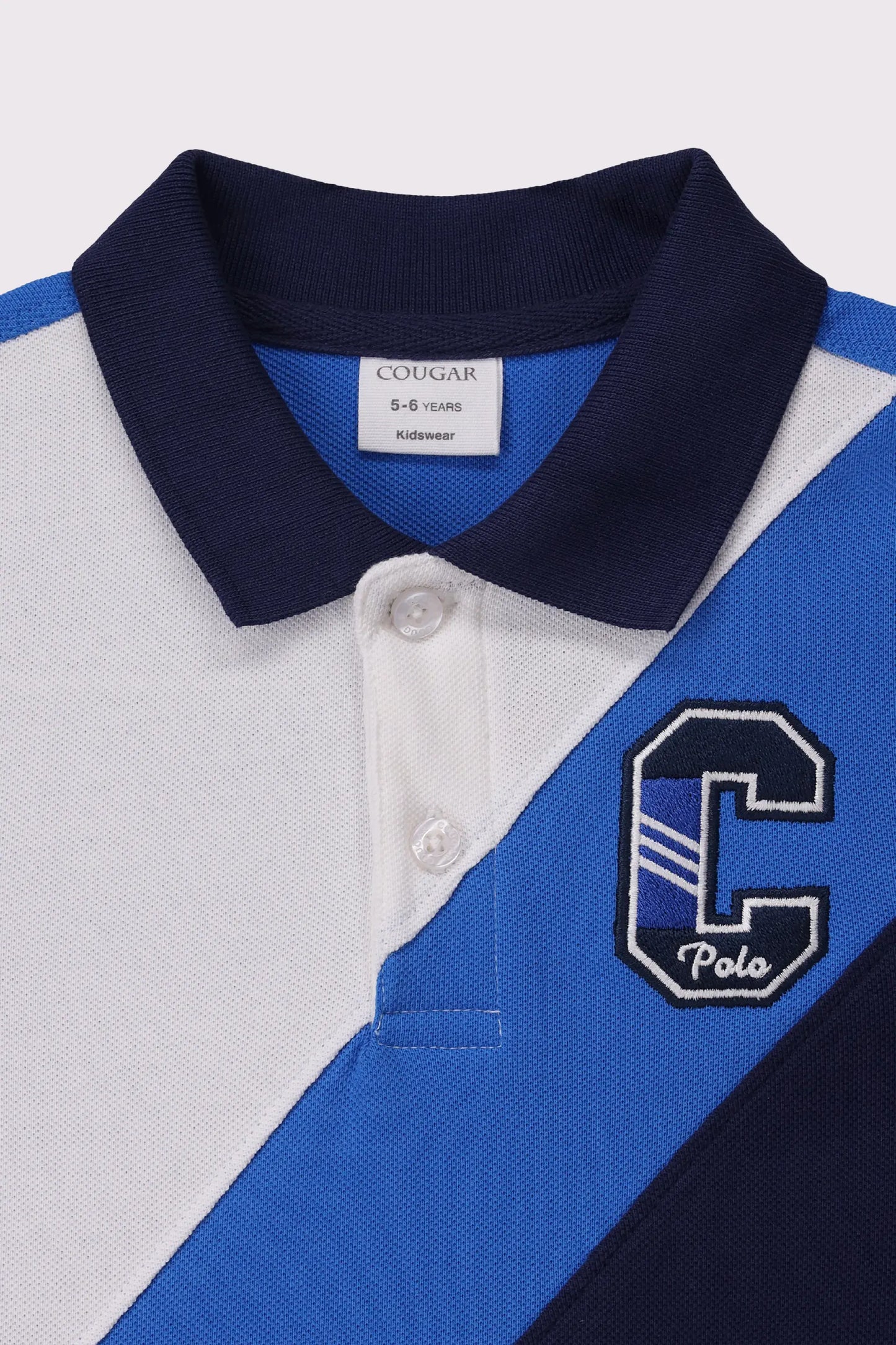 Diagonal Paneled Applique Polo - Cougar Clothing