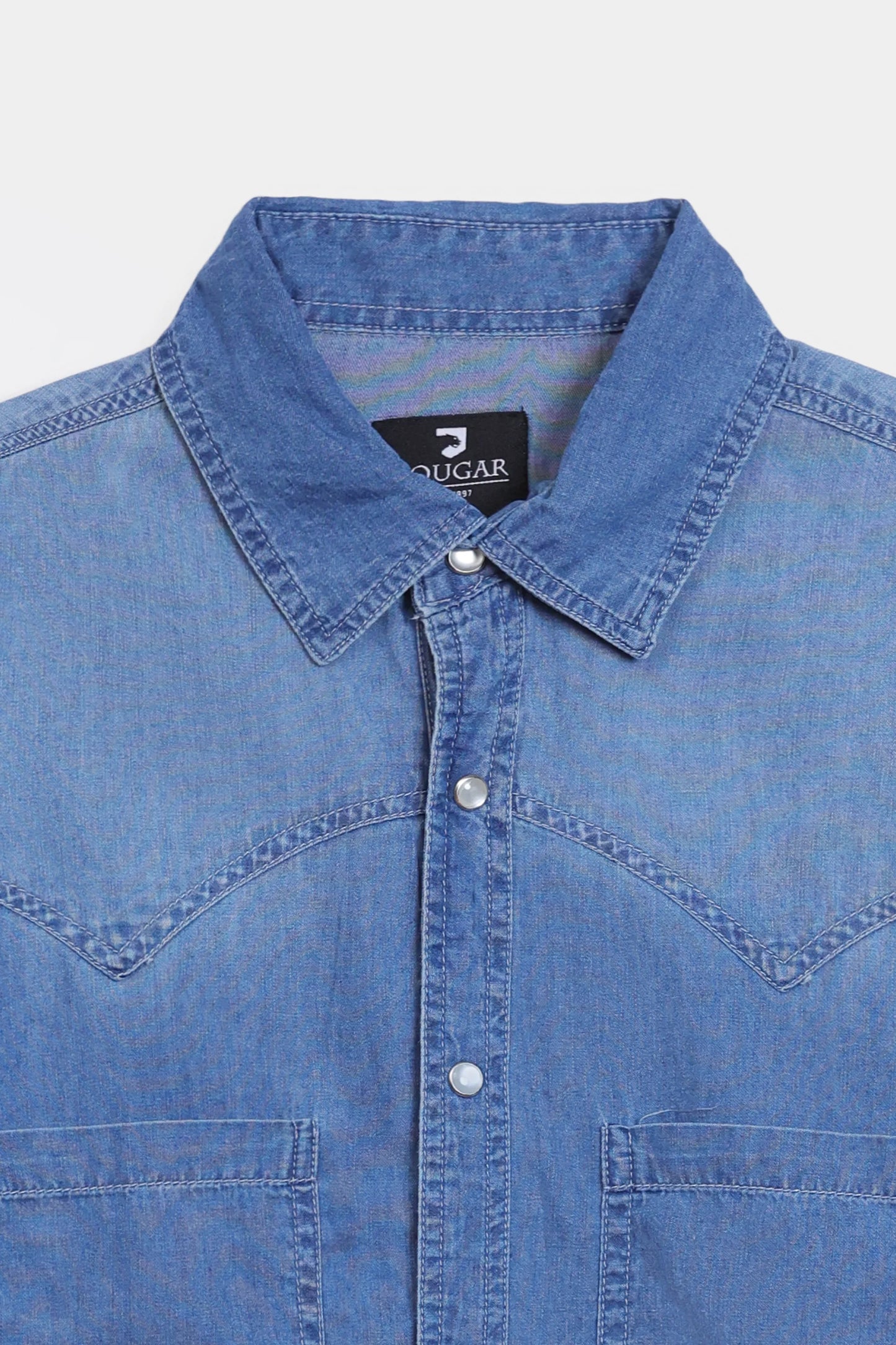 Patch Pockets Denim Shirt - Cougar Clothing