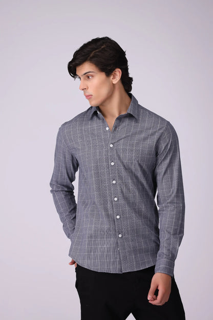 Regular Fit Windowpane Check Shirt - Cougar Clothing