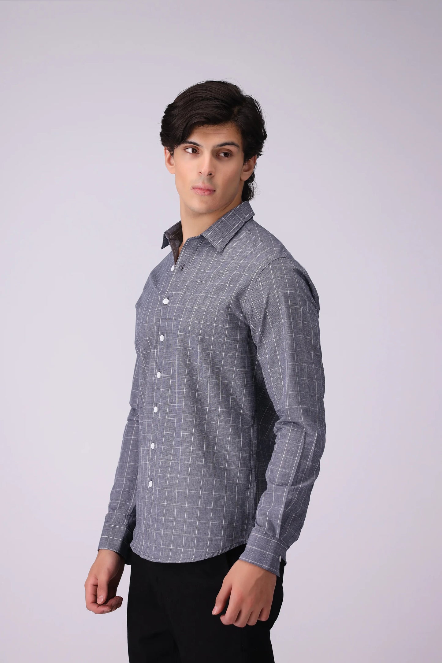 Regular Fit Windowpane Check Shirt - Cougar Clothing
