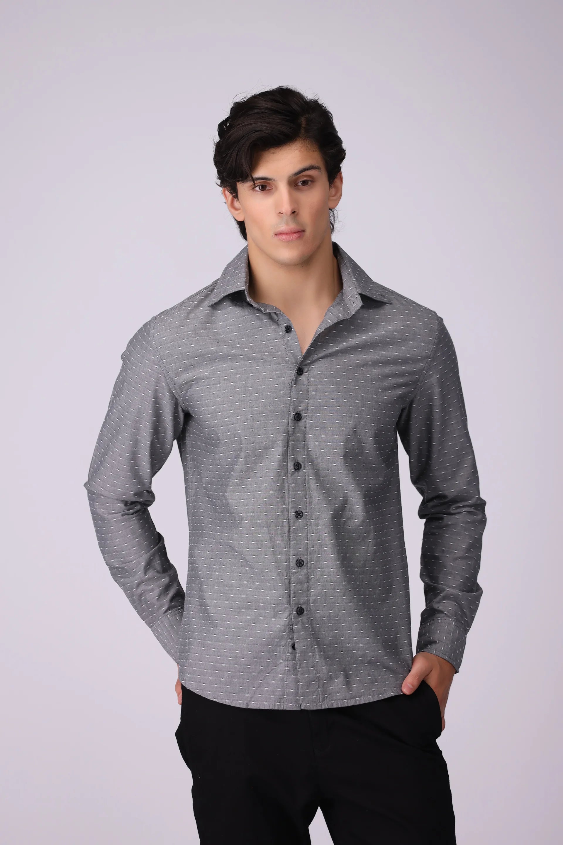 Regular Fit Jacquard Shirt - Cougar Clothing