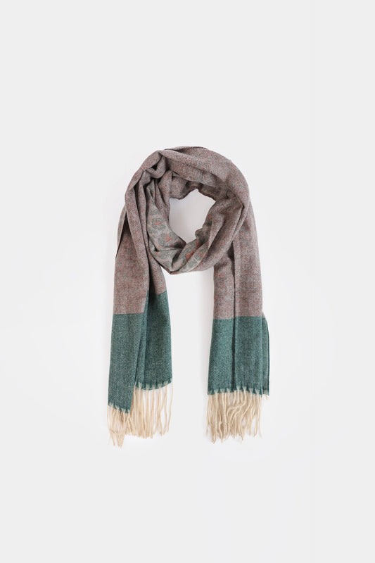 Contrast Accented Knit Shawl - Cougar Clothing