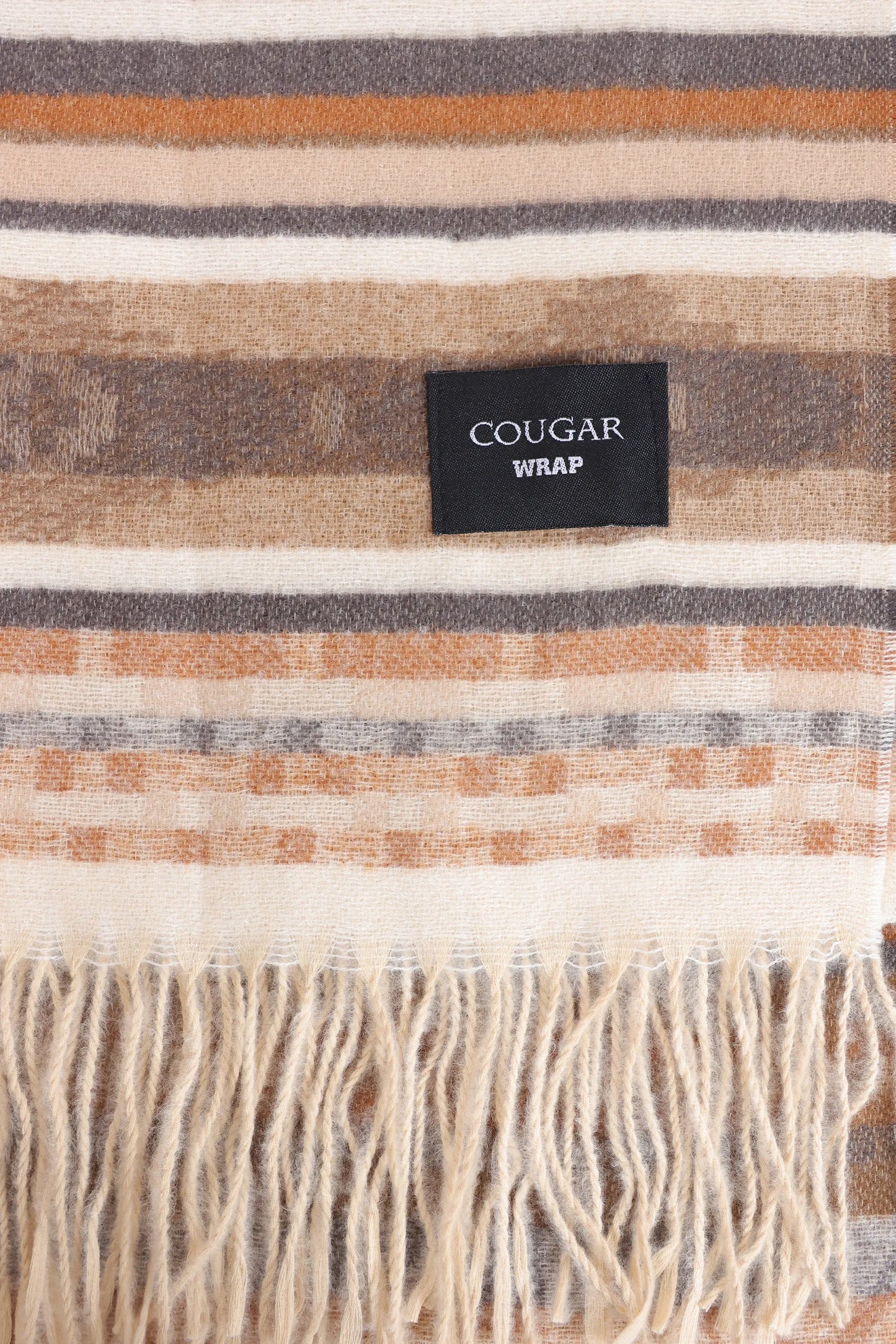 Horizontal Stripe Knit Shawl - Cougar Clothing