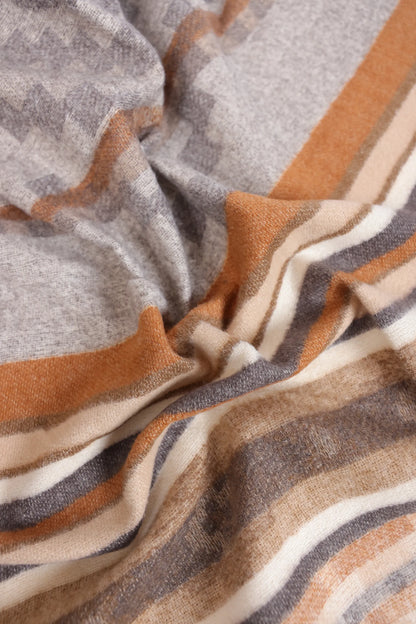 Horizontal Stripe Knit Shawl - Cougar Clothing